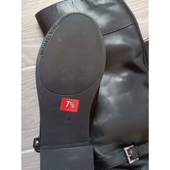Women's Michael Kors Black Leather Riding Boots Size 7.5 - Picture 3 of 5